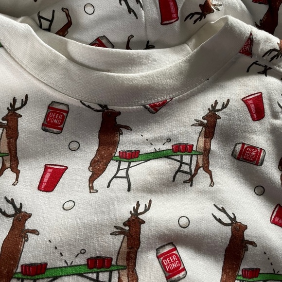 Spencer's Other - Spencers DEER PONG Ugly Christmas Pullover Sweater